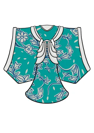 朴素蓝绿色崇明土布纹样游戏人物服饰运用