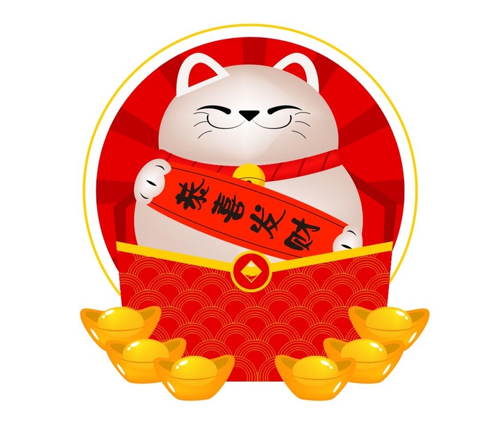 矢量发财猫cdr矢量模版下载
