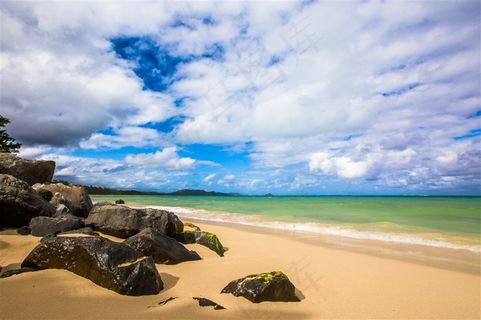 唯美海岸景色素材