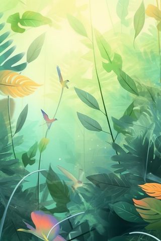 清新叶子夏季清爽背景