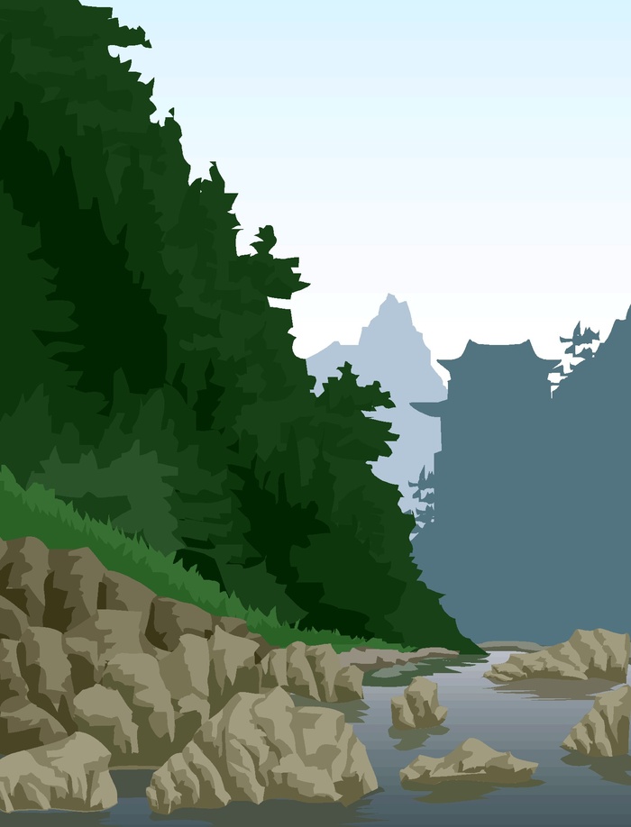 绿色卡通风动画动漫素描写实海报名片图片素材背景21