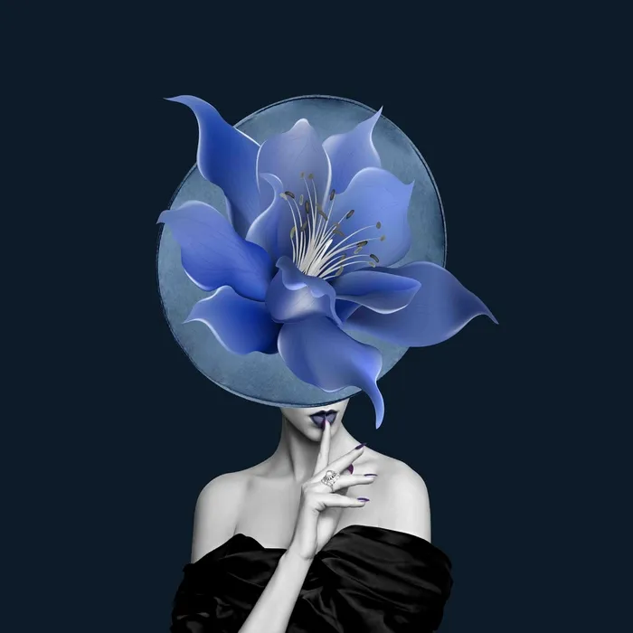 北欧美女装饰画psd模版下载