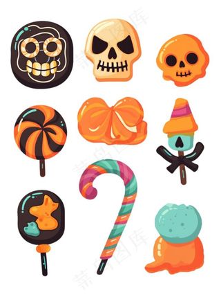 糖果万圣节不给糖果就捣蛋插画免抠