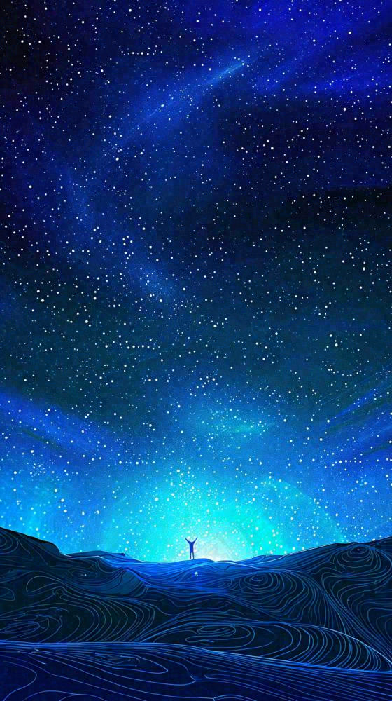 夜晚天空科幻绚丽星空(816x1456)