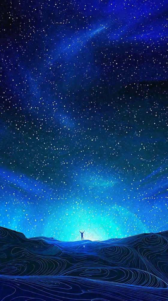 夜晚天空科幻绚丽星空(816x1456)