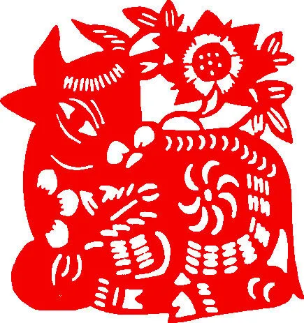 剪纸牛年素材psd模版下载