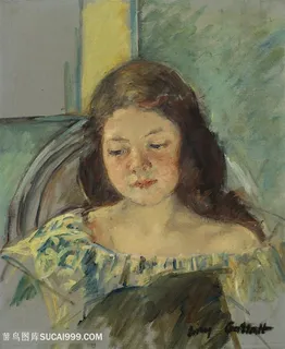 玛丽 · 卡萨特,在圆背椅上为弗朗索瓦斯学习 玛丽 · 卡萨特,在圆背椅上为弗朗索瓦斯学习