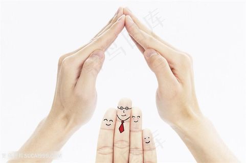 保护家人大手保护可爱的小手手势