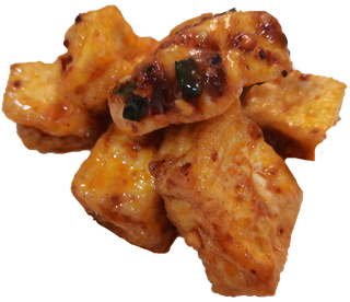 黄豆豆腐包浆黑豆嫩豆腐油炸香煎免抠摄影元素素材 