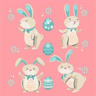 卡通兔子矢量插画