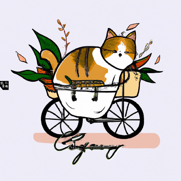 宠物猫 彩色 手绘 插图背景