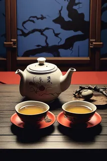 红茶茶文化精美茶具摄影图