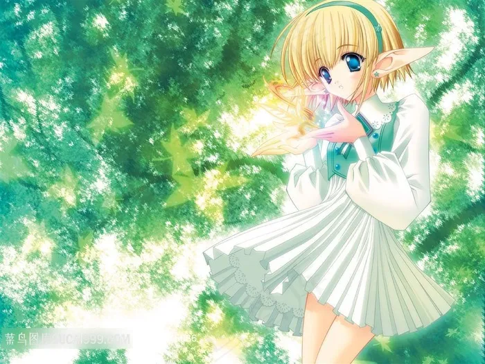 长耳朵动漫美少女插画素材