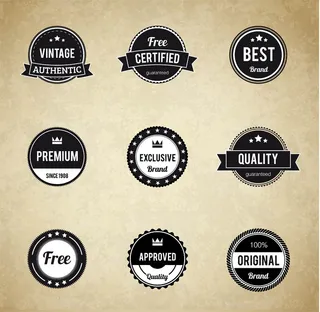 免抠复古优质标签