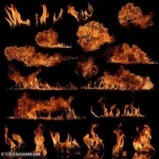 PS后期素材火焰形状火苗爆炸燃烧特效PNG免抠图JPG效果图 (31)