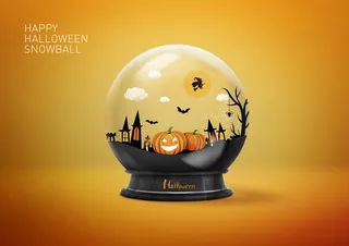 万圣节玻璃球PSD素材