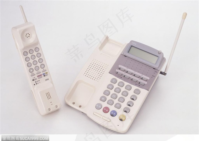 办公用品-白色的无线电话