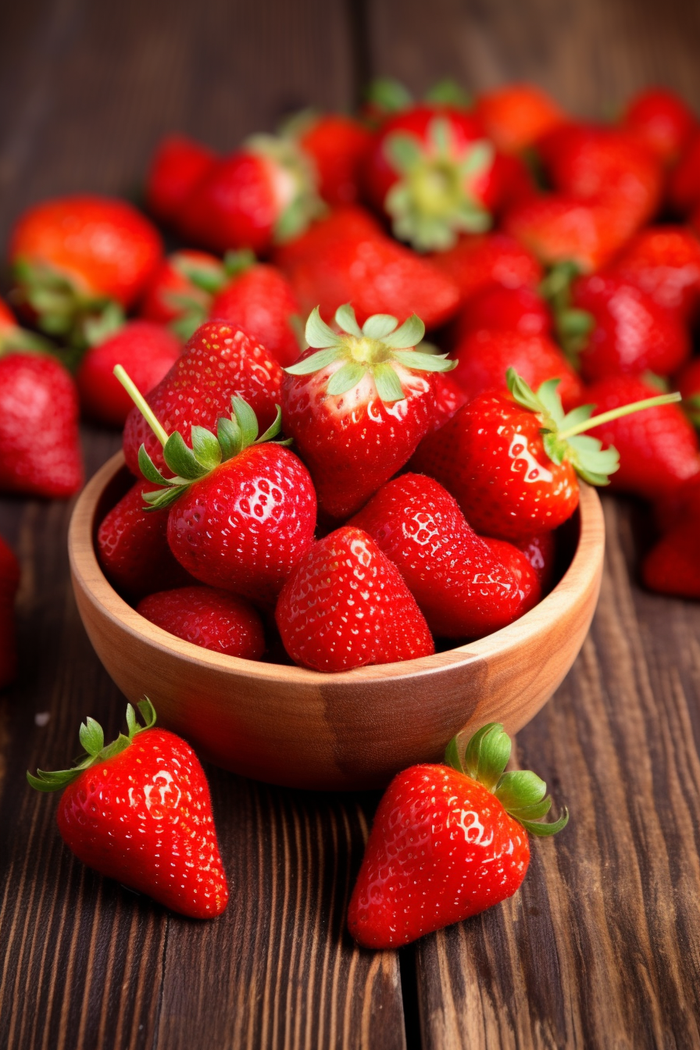 碗装红草莓水果摄影图