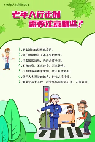 预防老年人跌倒医院海报