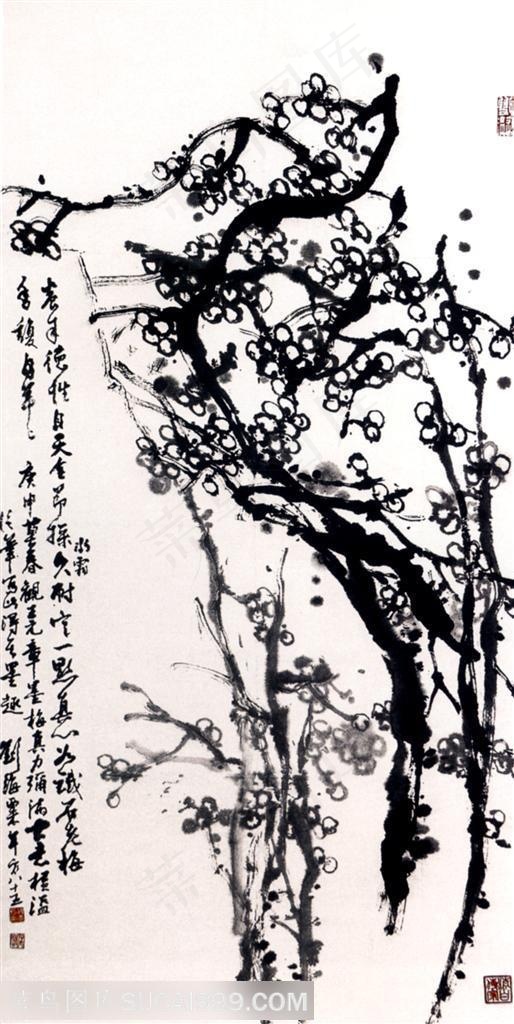 国画名家作品-李海粟的暗香疏新图