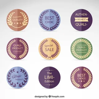 免抠复古圆形促销标签1390