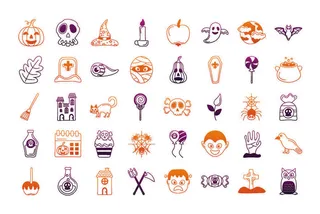 卡通万圣节恶鬼白色背景素材