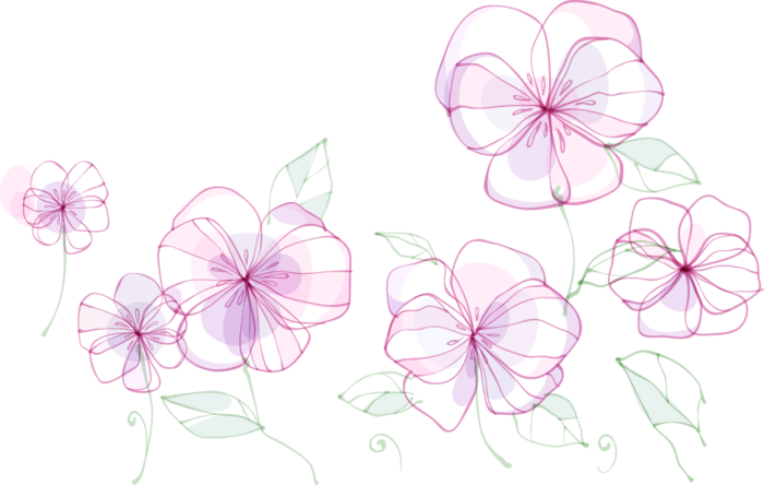 卡通手绘紫色透明花