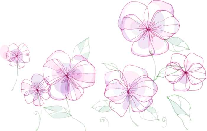 卡通手绘紫色透明花
