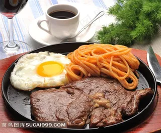 牛排意面高清图片