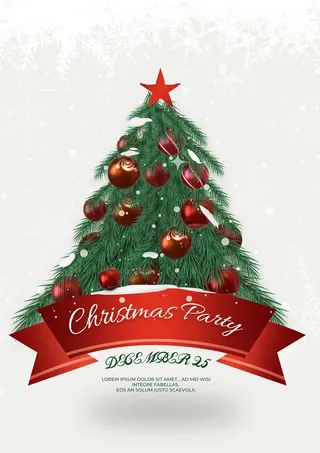 圣诞节圣诞树圣诞老人闪亮装饰电商促销折扣海报