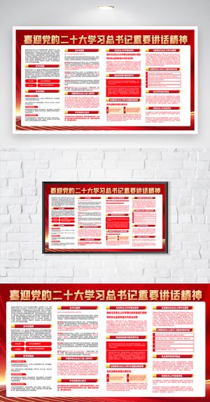 红色二十大党政模板