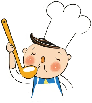 汤勺 喝汤 卡通 人物