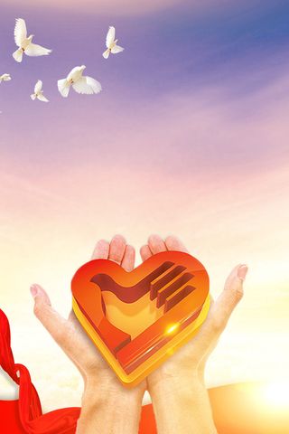 红色公益爱心慈善活动宣传海报展板背景图片PSD分层设计素材模板