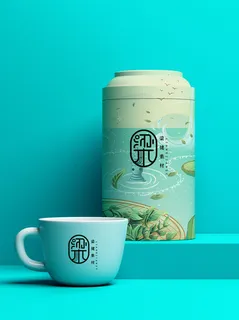 国风高档茶叶包装盒袋罐瓶LOGO标贴展示VI智能贴图样机PSD素材