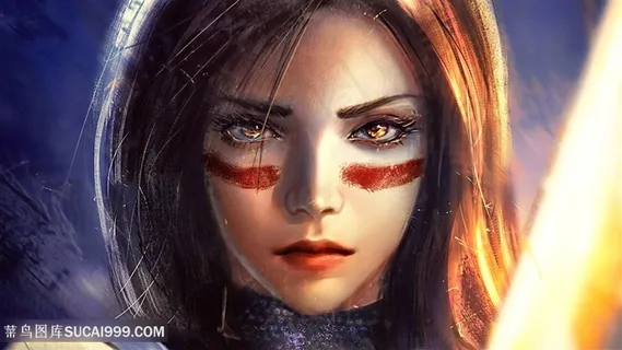 重彩美少女头像