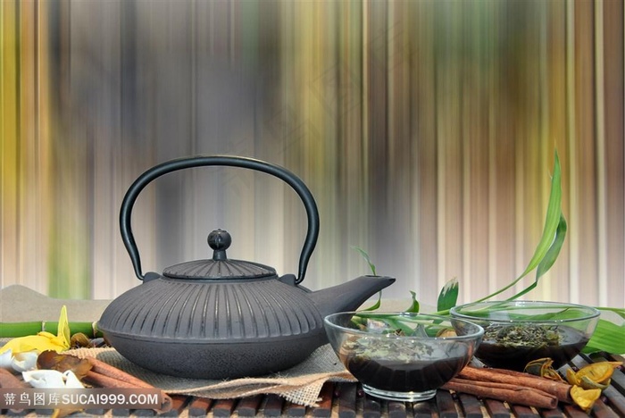 高清黑色纹理茶壶图片