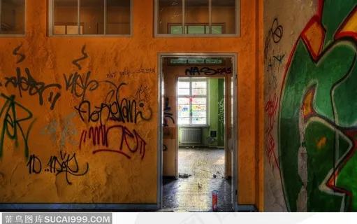 城市废墟-废弃的居民区民宅内部