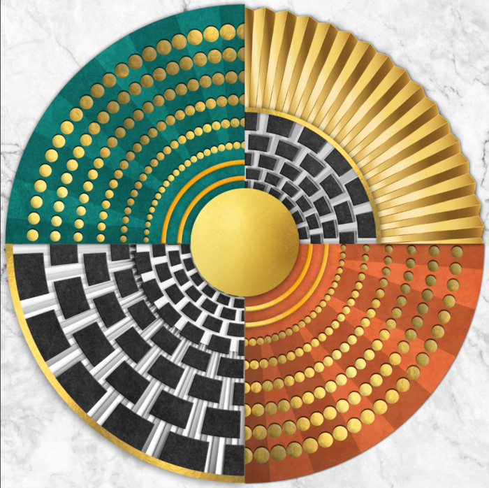 抽象轻奢风圆形装饰画