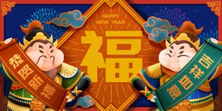 新年素材新年插画素材新年快乐贺新年