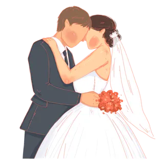 婚纱卡通人物婚礼白纱结婚婚纱摄影手绘