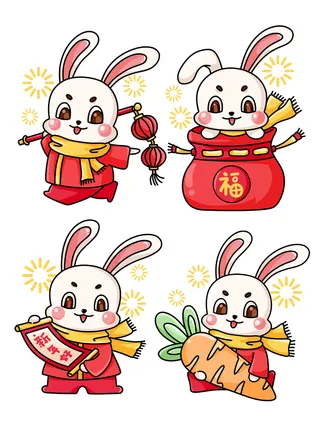 萝卜兔子 福袋兔子 可爱兔子 兔年兔子 兔年元素