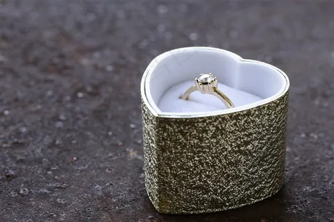 心形盒子里的戒指