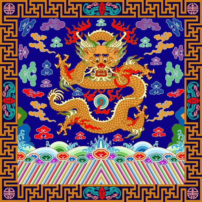 官服蟒袍补子2ai矢量模版下载