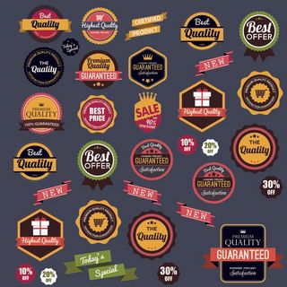 免抠彩色促销标签