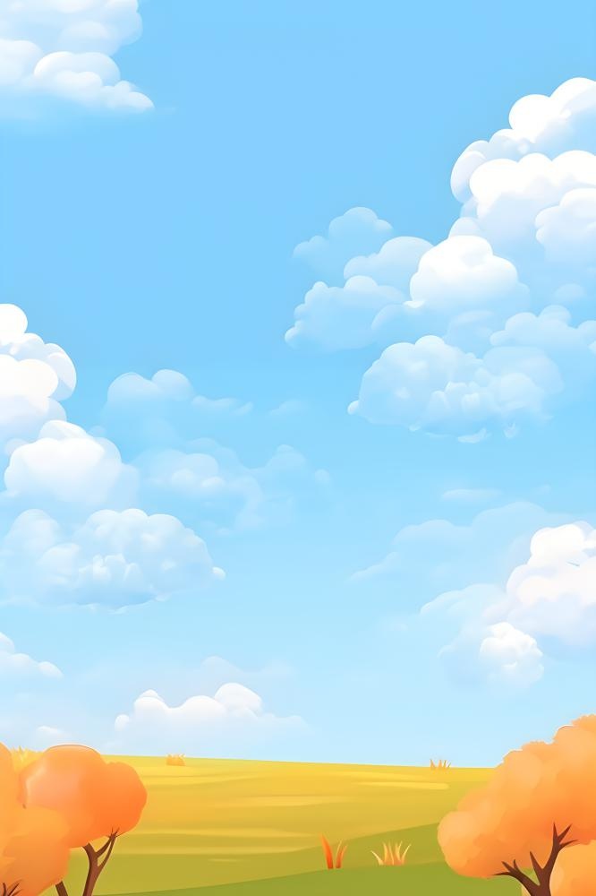 童趣可爱秋景田园背景(2400x3600)