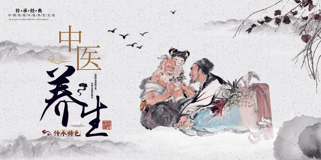 水墨中医养生健康医疗展板