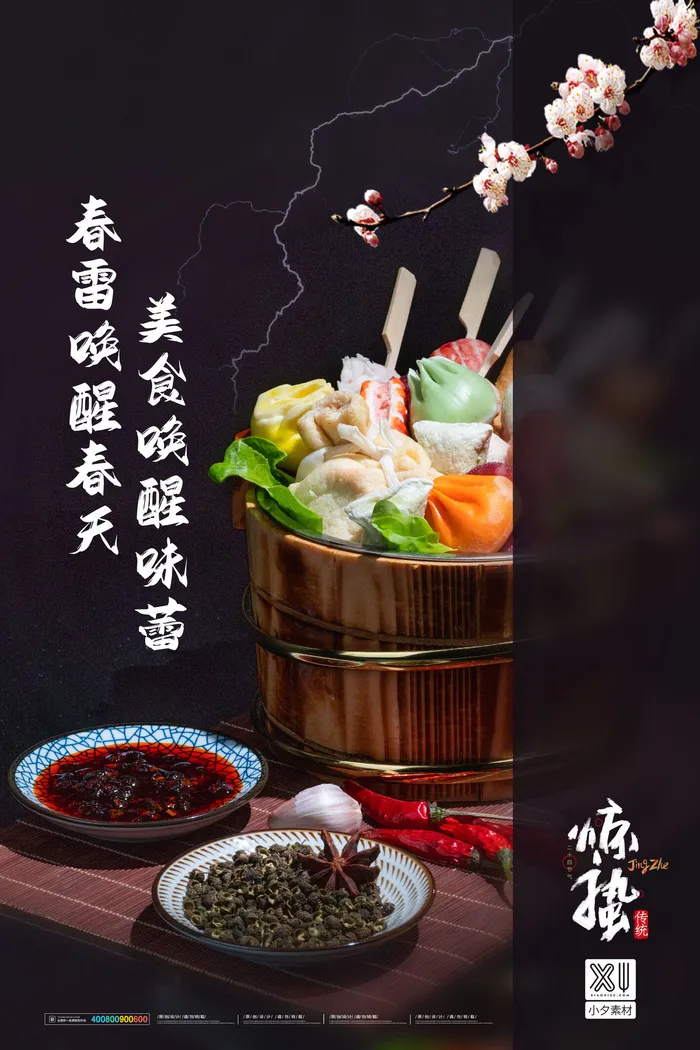 24二十四节气中国风创意惊蛰节日宣传海报模板PSD设计素材psd模版下载
