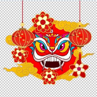 设计祝贺新年舞狮背景