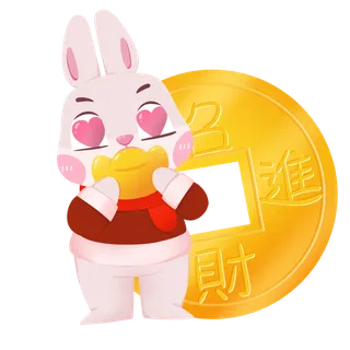 兔年插画兔年新年元素PNG免扣素材