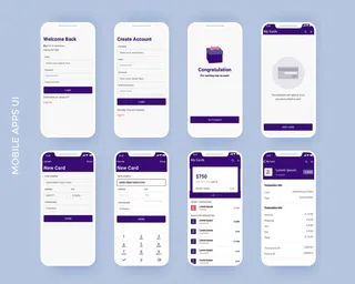 手机移动端整套APP交互UI界面套图作品集EPS矢量图设计素材